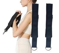 Pilates Straps - Double Ring Elastic Yoga Band for Full Body Stretching, Strength Training with Adjustable Resistance, Pilates Reformer Accessory for Home, Black Colored