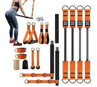 Pilates Training Bar - Kit de Entrenamiento, Bandas de Entrenamiento | Equipo de Fitness de Fuerza Ajustable, Kit de Barra portátil Ligero para Adultos y Deportistas, de Resistencia de Cuerpo