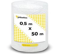 PILBELLES Papel Burbujas Embalaje Mudanza Múltiples Medidas | 50 cm x 50 metros | Rollo de Plástico de Burbujas para Embalar, Envíos, Protector Muebles, Alta Protección