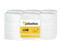 PILBELLES Papel Higiénico Industrial Pasta Laminado 18 Rollos Jumbo | Rollo de Papel Industrial Jumbo para Dispensador