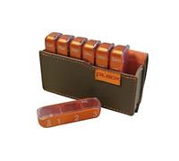 PILBOX - Caja de píldoras para chocolate, pastillero semanal, color gris y naranja
