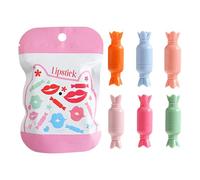 Píldoras de lápiz labial de maquillaje - Fórmula de terciopelo, acabado mate | 6pcs palitos de brillo de labios pigmentados en diseño de cápsulas de dulces, mini lápiz labial set para looks de vacacio