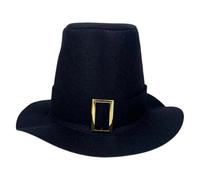 Pilgrim Hats Pack - Sombrero ajustable para Acción de Gracias, nuevo disfraz negro, novedoso accesorio de disfraces, gorro de festivo, gorro escolar ajustable, sombrero clásico, puritan