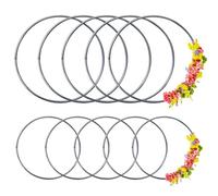 Pilikoll 10 Piezas Círculo Atrapasueños 10cm Anillos Macramé Acero & 15cm Aros de Corona Floral Anillos de Metal Plateado DIY Garland Atrapasueños Metal para Soñador, Festival, Proyectos