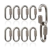 Pilikoll 10 Piezas M6 Mosquetón de Acero Inoxidable 304 | para Conectar Cuerdas Cadenas Jarcia,M6/0.24" Cadena Rápida Conectores,Mosquetón de Bloqueo con Rosca de Enlace rápido