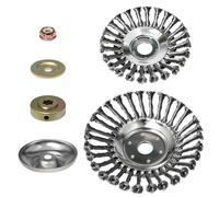 Pilikoll 2 Piezas Cepillo Desbrozadora Cepillo de Malezas Redondo Cepillo Profesional para Desbrozadora de Acero Cepillo para Malas Hierbas 25,4 mm para Limpieza de Malezas Musgo (8 +6 Pulgadas)