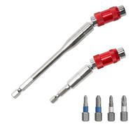 Pilikoll 2 Piezas Portapuntas Magnético Largo 90mm+145mm con Puntas PH1,PH2,PZ1,PZ2 Magnético 1/4 Inch Hex Shank Bit Holder Portapuntas Magnético Puntas de Destornillador para Espacios Reducidos
