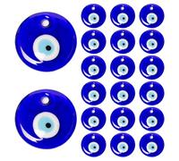 Pilikoll 20 Piezas 3cm Ojo Turco Ojos Turco para Colgar Turco Azul Nazar Boncuk Evil Eye Amuleto de la Suerte Turco Colgante Mal de Ojo Turco Colgante con Nev Nazar Boncuk para Pulseras de Bricolaje