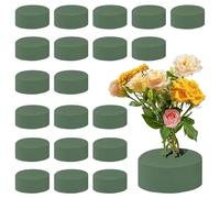 Pilikoll 20 Piezas Conjunto de Cilindro de Espuma Floral 8x4 cm Espuma Floral Húmeda en Color Verde Espuma Floral para Arreglos Florales Espuma de Flores Redondas para Bodas, Pasillos, Fiestas