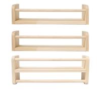 Pilikoll 3 Piezas 40cm Estantes Flotantes para Guardería Estanteria Libros con Barra Protectora Flotantes Baldas Pared Madera Pino Madera Estantes Organizadores de Libros für Libros de Cuentos,Revista