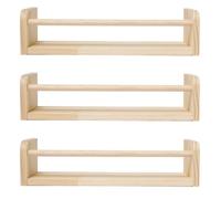 Pilikoll 3 Piezas 40cm Flotantes Estantes para Guardería Madera Estantes Organizadores de Libros Estantes de Pared de Madera Estanteria Libros con Barra Protectora für Libros de Cuentos,Revista