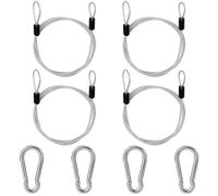 Pilikoll 4 Piezas 1m x 2.5mm Cable de Acero Trenzado con Ojales Cable de Seguridad de Acero Inoxidable con Bucles para Muebles de Jardín, Bicicletas