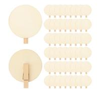 Pilikoll 50 Piezas Mini Pinza de Madera con Disco Redondo de 4.8 cm pinzs de Madera Redondas Clips de Fotos Mini Pins de Maderas Pinza De Maderas en Miniatura para Fotos, Postales, Cartas