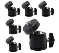 Pilikoll 6 Piezas Mini Cabeza de Bola de Trípode de Metal con Interfaz Universal 1/4 Rotula Tripode Rotación de 360 ° Mini Cabeza de Bola Ball Head Mount para Trípodes, Monopiés y Cámaras Deportivas