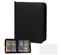 Pilikoll Álbum de Cartas Coleccionista con 4 Bolsillos para 160 Cartas Álbum para Tarjetas Toploader con Ventana Álbum de Cartas Coleccionables con 20 Fundas Cartas Álbum para Tarjetas Top Loader