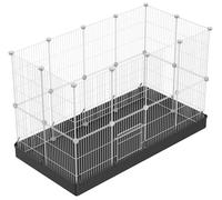 PILIN Corral para Animales pequeños con Puerta, Valla para Mascotas con Alfombra Impermeable, Jaula para Conejos, Jaula para cobayas, Cachorros, Gatitos 43x32 24 Piezas