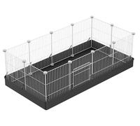 PILIN Corral para Animales pequeños con Puerta, Valla para Mascotas con Alfombra Impermeable, Jaula para Conejos, Jaula para cobayas, Cachorros, Gatitos 43x32 12 Piezas
