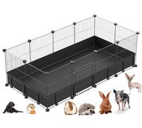 PILIN Corral para animales pequeños con puerta, valla para mascotas con alfombra impermeable, jaula para conejos, jaula para cobayas, cachorros, gatitos 30x38 12 piezas