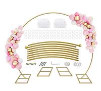 PILIN Kit de arco de globo redondo de metal dorado enorme Extraíble Fácil de transportar y reutilizable La mejor decoración para eventos de fiesta (2.7M Oro)