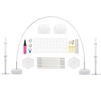 PILIN Kit de Arco de Globo Soporte de Arco de Globo Reutilizable Blanco 2,3x3,2M Ajustable para Bodas, Graduaciones, Cumpleaños, Decoraciones Navideñas