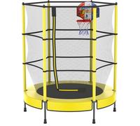 PILIN Trampolín para Niños, Trampolín De Jardín Juego De Tableros De Baloncesto Ø145cm, Juego Completo con Colchoneta De Salto, Red De Seguridad, Muelles Galvanizados y Cubre Bordes