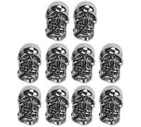 Pilipane 10 colgantes de aleación con forma de calavera y orificio grande de 6 mm, duraderos y ligeros, accesorios decorativos para manualidades, cuchillos, cuerdas, linternas, cordón,
