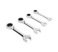 Pilipane 4pcs Juego de llave de trineo corto 72 diente de 8 mm 9 mm 11 mm 12 mm Professional Llave corta para reparación Acero de herramientas de reparación de automóviles mecánicos