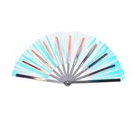 Pilipane Abanico Rave de Mano Línea Plegable Abanico de Danza Popping Vibrante Ligero Portátil para Festival de Carnaval EDM Fiesta de Danza Kung Fu Tai Chi Material de PVC