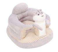 Pilipane Asiento de Soporte para bebés Lindo Velvet Velvet Infantil Silla Silla Aprendizaje Suave Silla Sentada Silla de sofá Estable para bebés niños pequeños 52 x 45 x 36 cm (Hámster Gris)