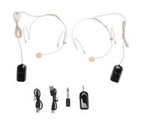 Pilipane Auriculares inalámbricos Professional Conexión Estable Conexión de la batería Larga Ligero, cómodo para enseñar a Hablar en público, transmisión en Vivo ABS 2.4GHz 2 transmisores