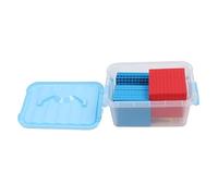 Pilipane Base Diez Bloques Juego de Aula Herramientas Interactivas de Aprendizaje de Matemáticas para Niños Cubos Amarillos de Plástico Azul Cien Piezas Tira Larga Verde Caja de Plástico