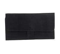 Pilipane Bolsa de Almacenamiento de peluquería Tijeras de Cuero de PU Peine Tijeras Portaherramientas Bolsa Organizador portátil de Mano para estilistas Barberos Maquilladores Negro