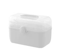 Pilipane Caja de medicamentos Caja de Primeros Auxilios Transparente, Organizador de Caja de Almacenamiento de medicamentos de Gran Capacidad con Estuche de Kit Organizador de Pastillas (L Blanco)