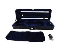 Pilipane Caja de violín 4/4 con higrómetro Oxford Lining de algodón Forma Oblong Shape Caja de protección de violín Negro para Almacenamiento y Accesorios de violín 4/4