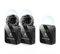 Pilipane Clip inalámbrico en micrófono 10m Rango de transmisión Reducción de Ruido Inteligente Micéndico de Solapa de camioneta Omnidireccional para teléfonos Inteligentes Cámara de cámara (Único)