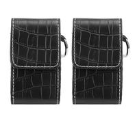 Pilipane Estuche de transporte para oxímetro de pulso de dedo, bolsa de almacenamiento portátil de cuero PU a prueba de polvo, a prueba de golpes, para monitor de saturación de oxígeno en