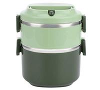 Pilipane Fiambrera,Termo para Comida Caliente, contenedor de Comida, Caja Bento de Aislamiento Redondo a Prueba de Fugas de Acero Inoxidable 304 para Trabajo, recreo, Deportes(Doble Verde)