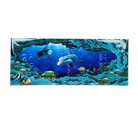 Pilipane Fondo Cartel Decorativo del Mundo Mar Pinturas PVC Etiqueta Paisaje para el Tanque de Peces Acuario (61 * 30 cm)