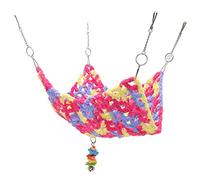 Pilipane Hamster Weave Hammock Soft Breathable Premium Woollen Small Animal Cage Hanging Bed for Chinchilla Guinea Pig Parrot Yellow Pink Purple (35 * 35CM)