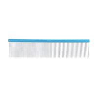 Pilipane Herramienta de preparación Profesional de Acero para Mascotas con Extremos Redondeados de Dientes de Acero Inoxidable para Maneras ergonómicas de Razas largas y Cortas y 2 (Azul 22 cm/8.7in)