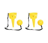 Pilipane Juego de Pelota Catch A, Superficie Mate de plástico, Agarre Estable, Juego de Lanzamiento y Captura de Pelota para Ejercicio de reflexividad, Juego en Interiores y Exteriores, (Amarilla)