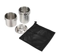 Pilipane Juego de vasos de cocina plegables de acero inoxidable para camping con asa plegable para camping y senderismo, 2 unidades, 700 ml, 1000 ml