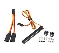 Pilipane Kit de lámpara LED para Techo de Barra RC, 16 LED RGB, multimodo, Plug & Play, Piezas de actualización para Coches RC Traxxas 1/18, aleación de Aluminio Negro, 64 x 9 x 7 mm