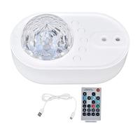Pilipane Lámpara de proyección de nave espacial Efectos RGB Control remoto Conexión inalámbrica Bluetooth Mini nave espacial Luz colorida para decoración de habitación Regalos de fiesta (Blanco)