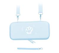 Pilipane Linda Funda de Transporte de Patas de Gato para la Cubierta Protectora de caparazón Dura de Cuero PU Resistente al Interruptor para Accesorios de Consola de Juegos de Cambio (Azul)