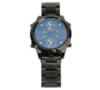 Pilipane Men Sports Watch Digital Analog Quartz Impermeable con Calendario de cronómetro de retroiluminación de Alarma para Actividades al Aire Libre Correa de Acero Inoxidable de 51 mm