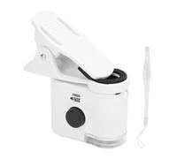 Pilipane Microscopio de bolsillo Mini microscopio portátil Lente óptica HD Enfoque ajustable Clip para teléfono inteligente Microscopio para educación científica Evaluación de joyas Marco