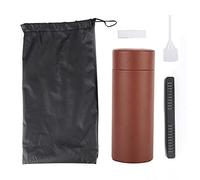 Pilipane Mini humidor de Puros portátil de Cuero de PU con Forro de Madera de Cedro, Caja de cigarros de Cedro español Hecha a Mano con humidificador higrómetro para Viajes en el hogar, (Marrón)