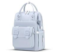 Pilipane Mochila de bolsa de pañales grande mochila ligera con bolsa cruzada desmontable multi funcional para bebés niñas de viaje de viaje gris negro beige beige caki 16.5 x 11.8 x 5.1 (Azul)