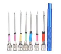 Pilipane Punch Needle Embroidery Kit,Complete Punch Needle Tool Set with 7 Needles and Metal Handle,Easy Stitch Embroidery Needle Set for Rug & Fabric Crafts